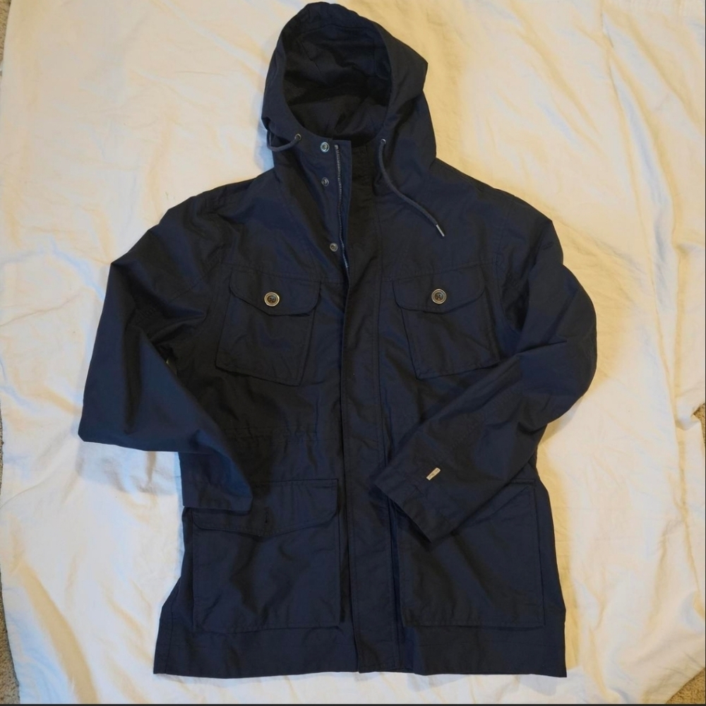Timberland Men's Navy Hooded Rainjacket